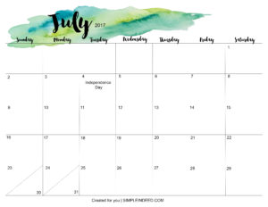 Calendar July