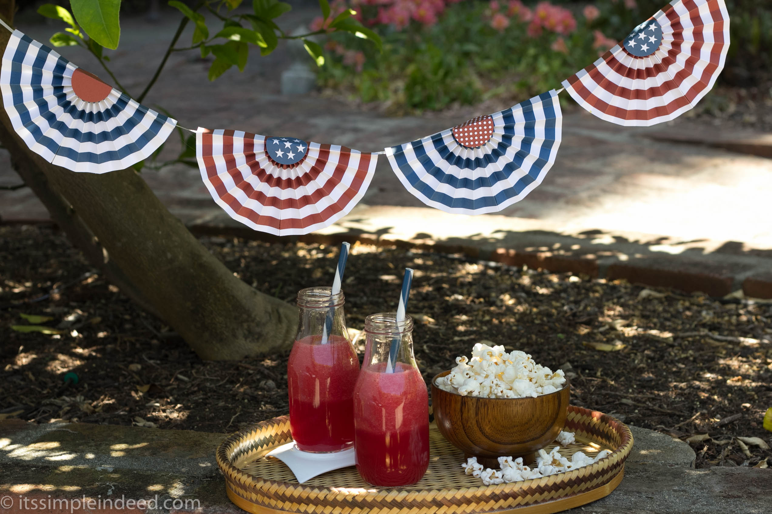 Patriotic paper fan bunting - Simple Indeed