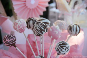 pink white chocolate cake pops