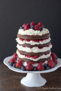 Strawberry chocolate layer cake