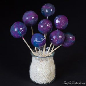 Galaxy mirror cake pops